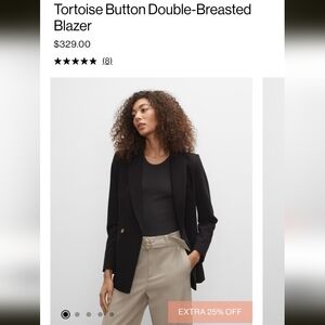 Club Monaco Tortoise Button Double-Breasted Blazer